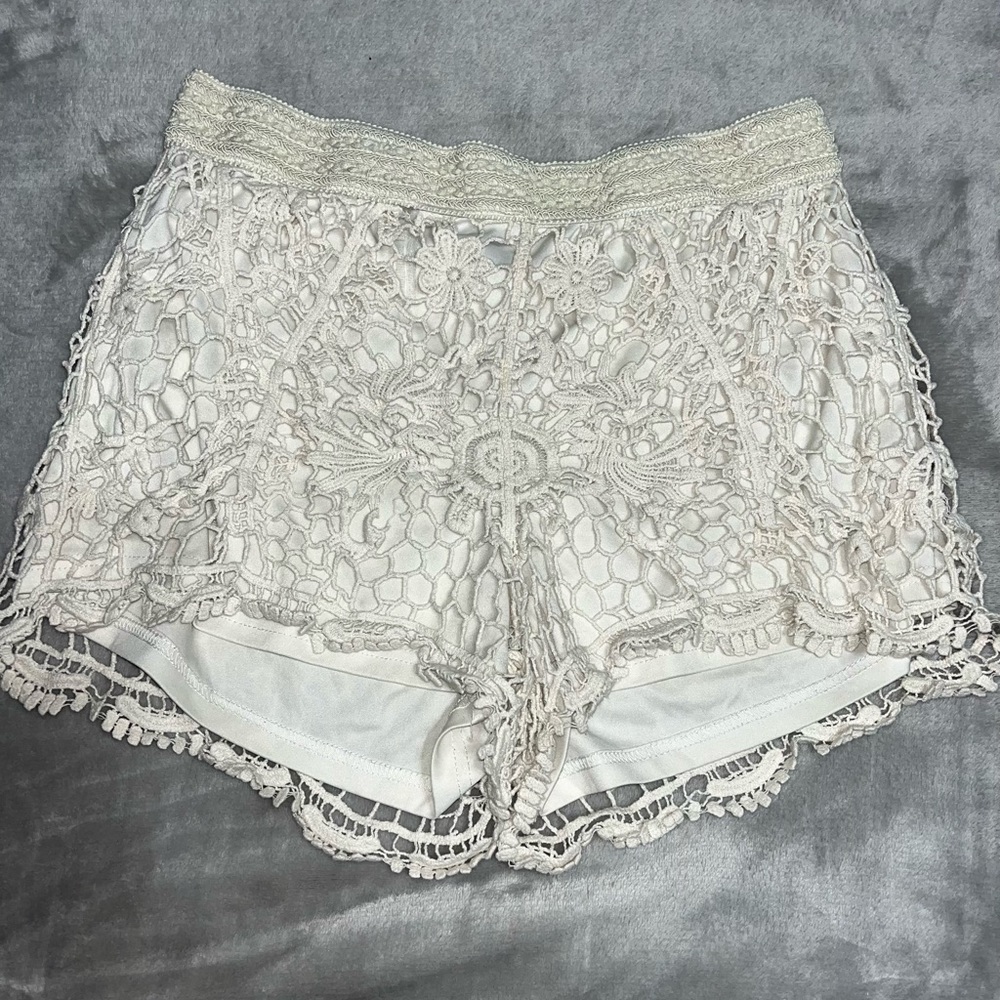 White Lace Shorts